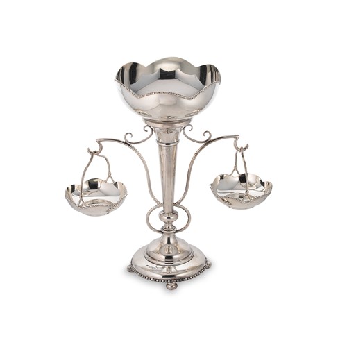 Lot 464 - Chester - A George V silver two branch epergne