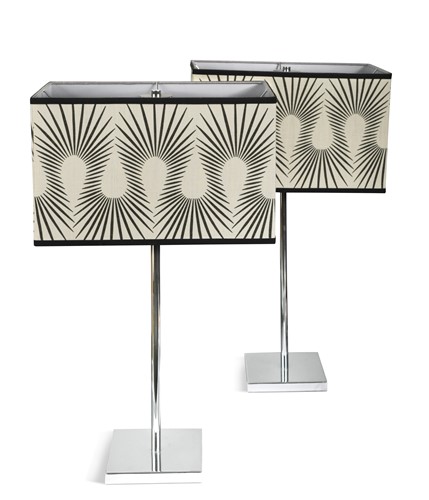 Lot 262A - A pair of contemporary table lamps with handmade Neisha Crosland shades