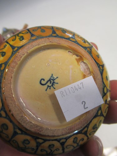 Lot 28 - Alfredo Santarelli, a lustrous faience tea for...