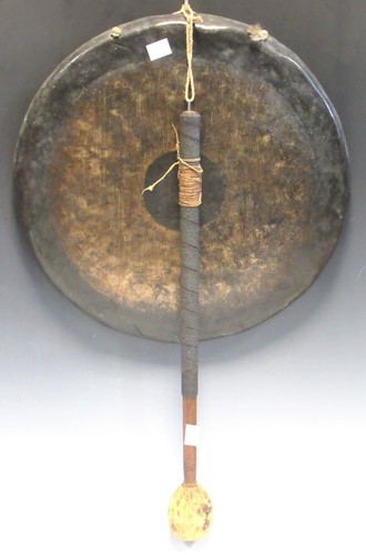 Lot 83 - A signed Chinese gong and striker together...