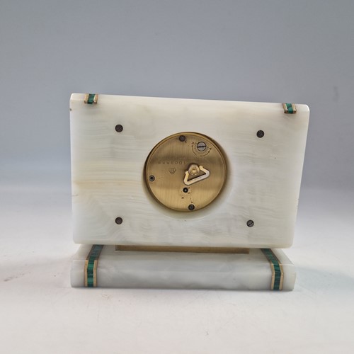 Lot 133 - Imhof, an Art Deco onyx, malachite, and gilt brass mounted mantel clock