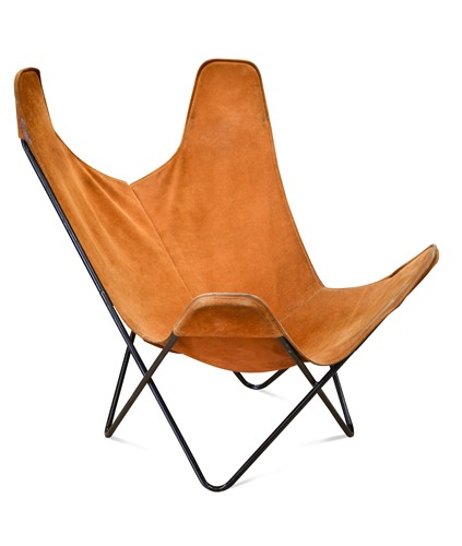 Lot 250 - After Grupo Austral (Bonet, Kurchan and Ferrari-Hardoy), a suede Butterfly or BKF Chair