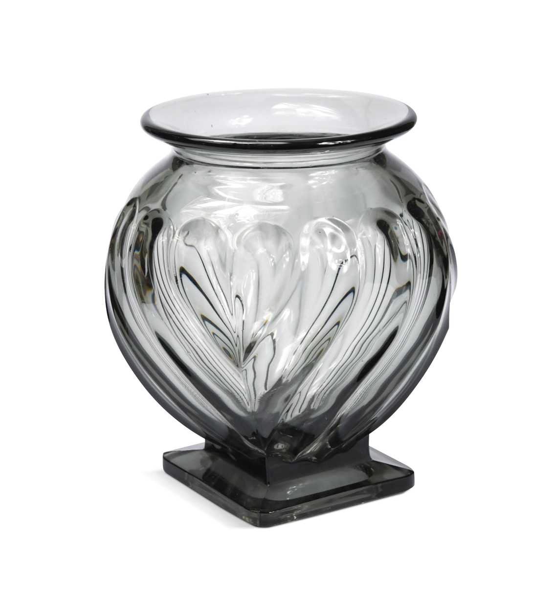 Lot 7 - Rudolf Schrötter for Inwald, an Art Deco grey glass vase, circa 1935