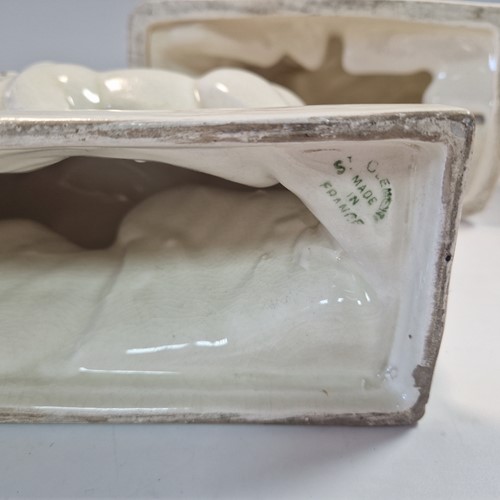 Lot 48 - Primavera, France, an Art Deco crackle glaze model of a man with a wheelbarrow