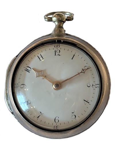 Lot 173 - William Goldsborough, Scarborough - A late 18th century Sterling silver pair cased pocket watch