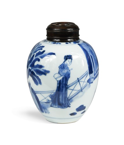 Lot 15 - A Chinese blue and white ginger jar, Kangxi (1662-1722)