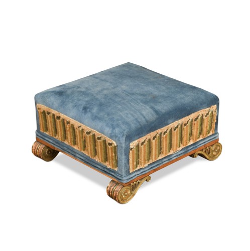Lot 689 - A Regency gilt brass mounted footstool