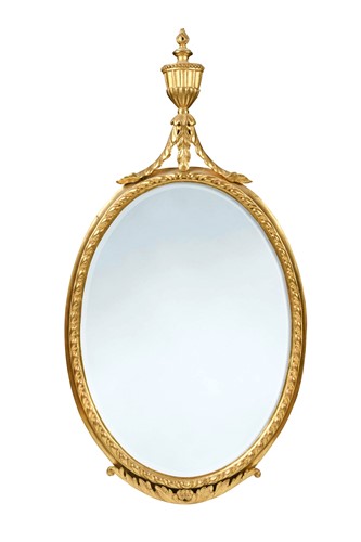 Lot 730 - A George III style oval giltwood mirror, 19th century