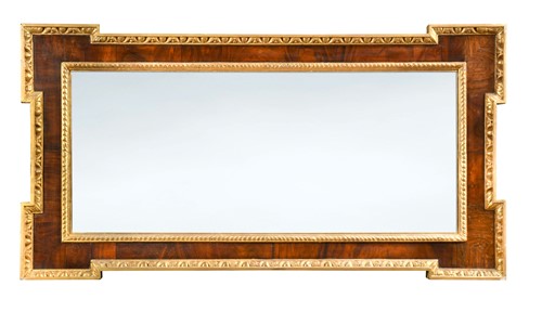Lot 663 - A George II style walnut and parcel gilt wall mirror, 19th century