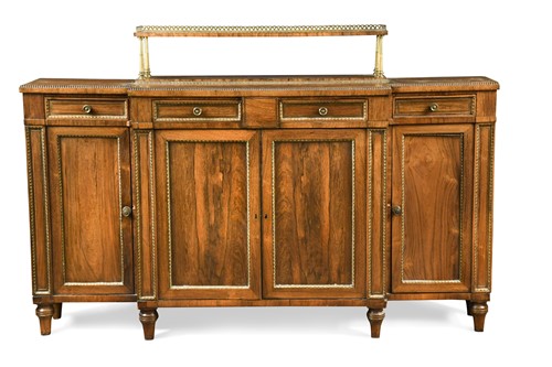 Lot 765 - A Regency rosewood and gilt metal mounted breakfront side cabinet