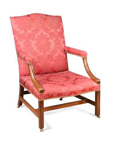 Lot 791 - A George III mahogany Gainsborough armchair