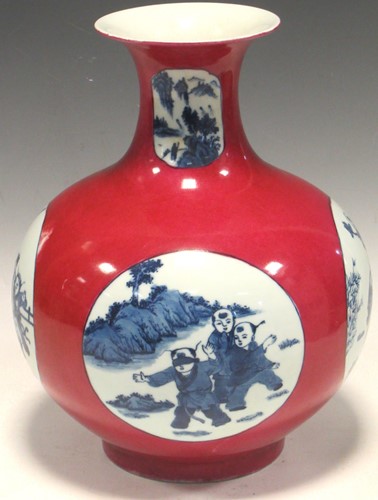 Lot 1 - A Chinese vase decorated with boys playing...