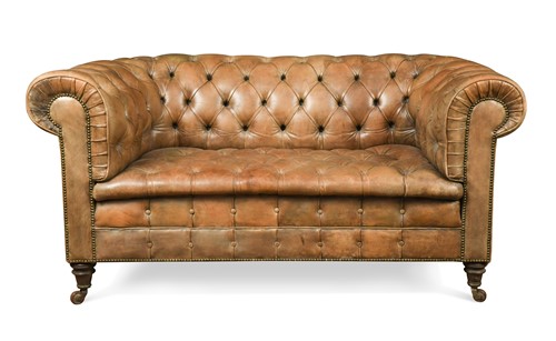 Lot 799 - A leather buttoned back chesterfield sofa, circa 1900