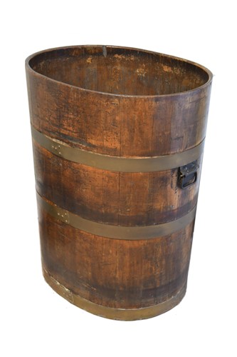 Lot 113 - A Chinese coopered wood barrel, circa 1900