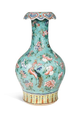 Lot 49 - A Chinese porcelain baluster vase, Qing Dynasty, 19th century