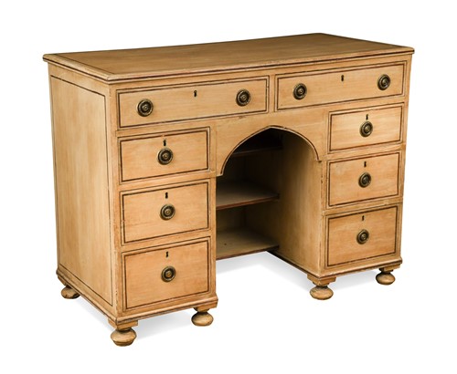 Lot 746 - A Regency painted pine kneehole desk