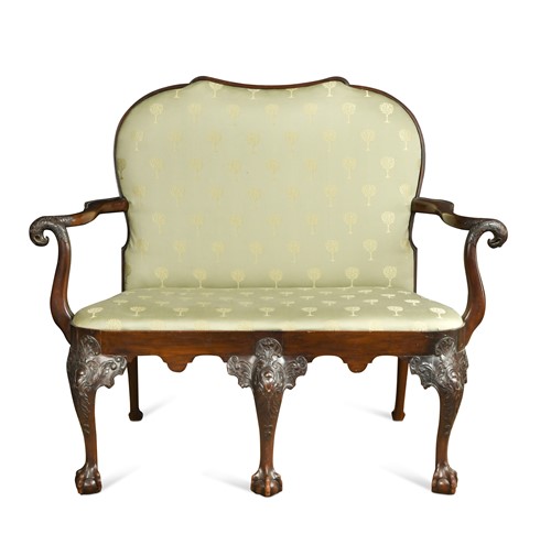 Lot 612 - A George II style mahogany two-seater settee