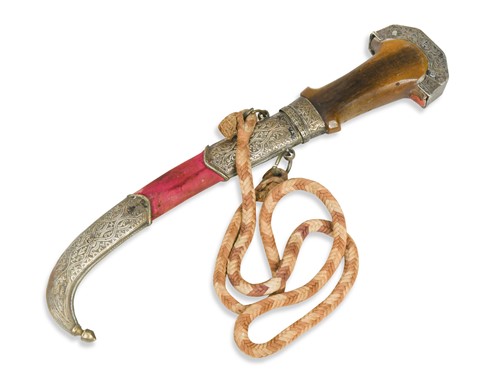 Lot 155 - A rhinoceros horn handled dagger, North African, 19th century