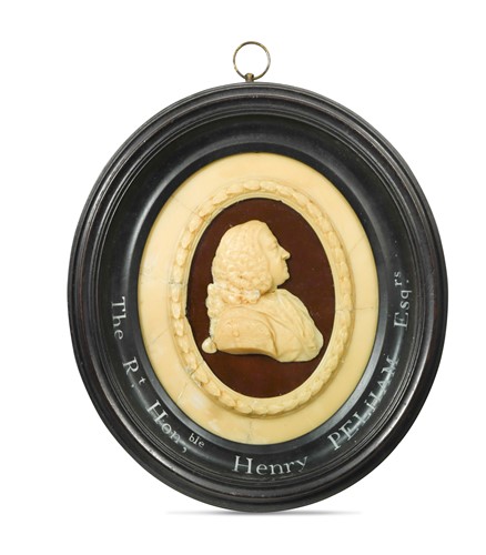 Lot 659 - Issac Gosset (1713 - 1799), The Rt. Hon. Henry Pelham (1694-1754), a wax profile to the right