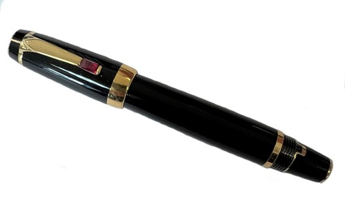 Lot 308 - Montblanc - A 'Boheme Rouge' resin coated retractable fountain pen