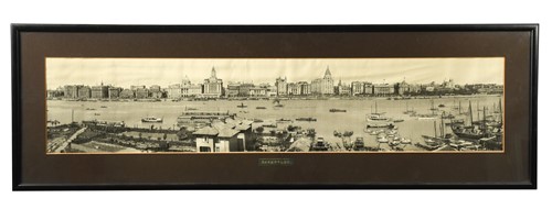 Lot 88 - A Chinese woven silk panoramic view of the Bund of Shanghai, early 20th century