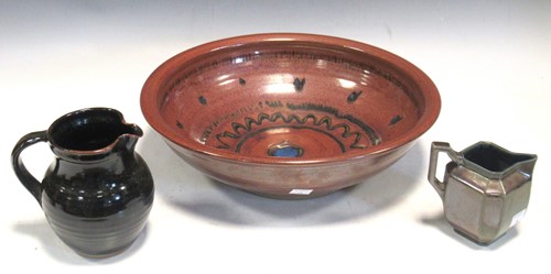 Lot 47 - A Winchcombe Pottery dish, together with a jug...