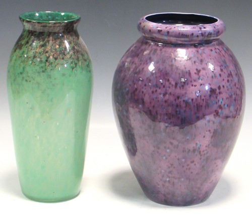 Lot 3 - A Monart glass vase and another similar,...