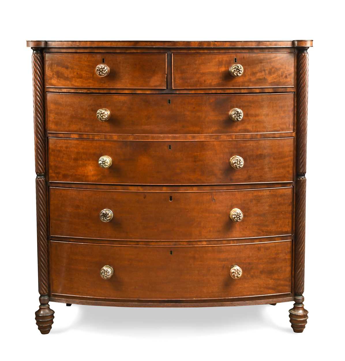 Lot 340 - A large mahogany chest of drawers, 19th century