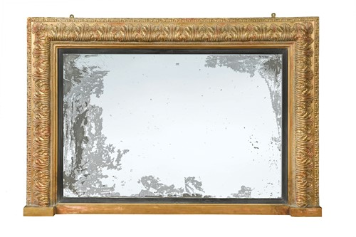 Lot 804 - A gilt overmantel mirror, 19th century