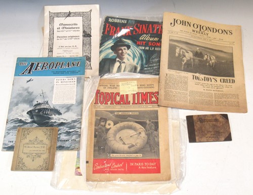 Lot 93 - A large box of ephemera, including magazines...