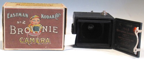 Lot 45 - A Box Brownie camera with original pictorial...