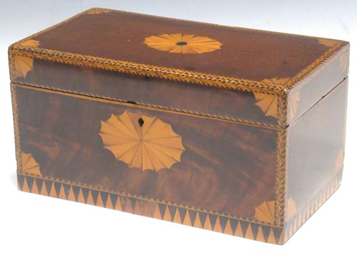 Lot 73 - Early 19th century inlaid mahogany tea caddy...