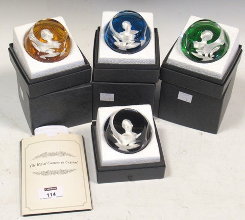Lot 114 - A set of four Baccarat Royal sulphide...