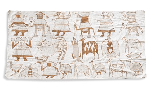 Lot 636 - A large Senufo mud cloth painting, Korhogo, Ivory Coast, 20th century