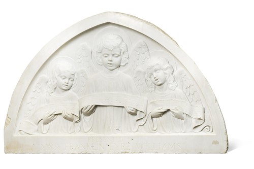 Lot 857 - A carved marble overdoor relief, early 20th century