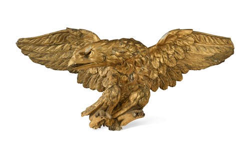 Lot 515 - A carved giltwood eagle, 19th century