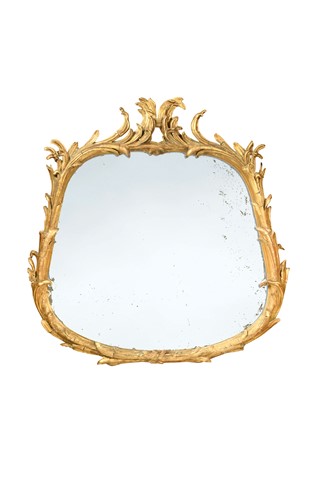 Lot 491 - A giltwood and gesso wall mirror, 19th century