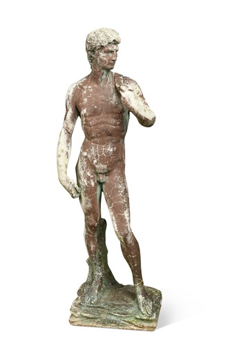 Lot 871 - A reconstituted stone figure of Michelangelo's David