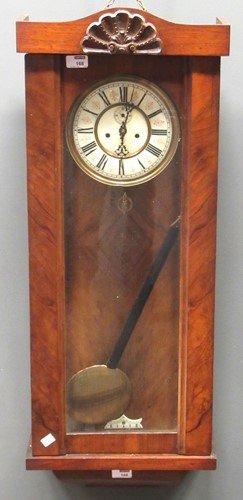 Lot 168 - A 19th century walnut case Vienna type wall...