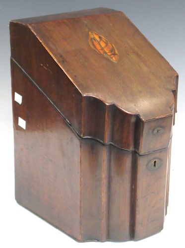 Lot 50 - A George III mahogany knife box, 37 x 22 x 28cm