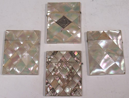 Lot 127 - Four 19th century mother-of-pearl card cases