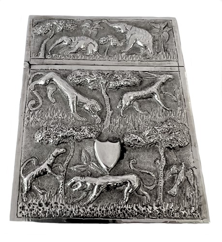 Lot 289 - An Indian metalwares card case