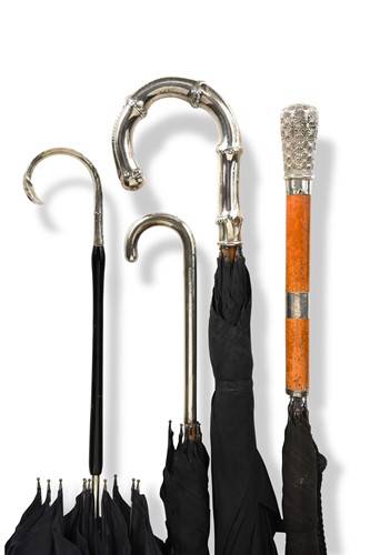 Lot 846 - Two silver handled umbrellas