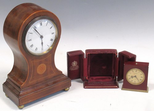 Lot 57 - An Edwardian balloon shaped mantle clock and a...