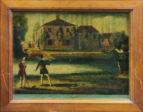 Lot 364 - A group of prints to include a reverse glass...