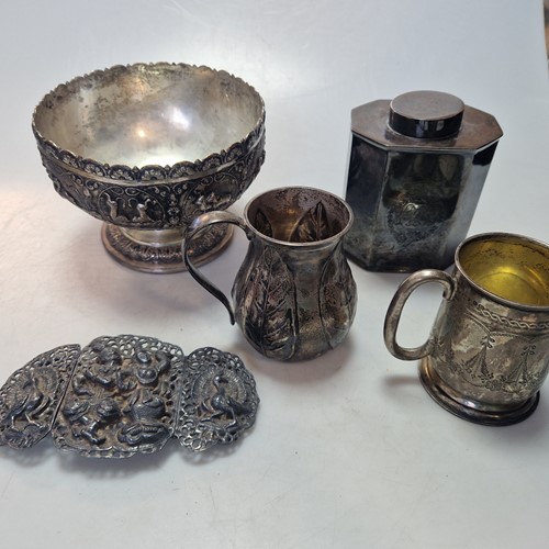 Lot 222 - Two silver christening cups and an unmarked...