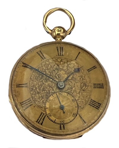Lot 182 - Arnold & Dent, London - A William IV 18ct gold open faced pocket watch with travelling case