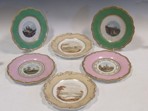 Lot 19 - A pair of English porcelain plates painted...