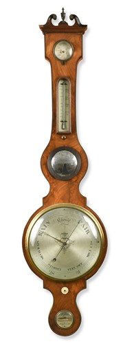 Lot 614 - A mahogany wheel barometer, 19th century