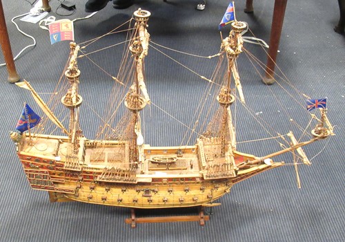 Lot 134 - Model of a galleon, 80cm high